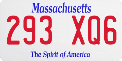MA license plate 293XQ6