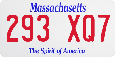 MA license plate 293XQ7