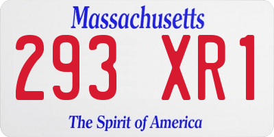 MA license plate 293XR1