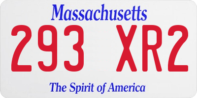 MA license plate 293XR2