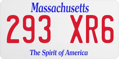 MA license plate 293XR6