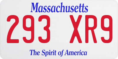 MA license plate 293XR9