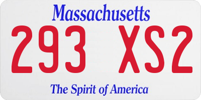 MA license plate 293XS2