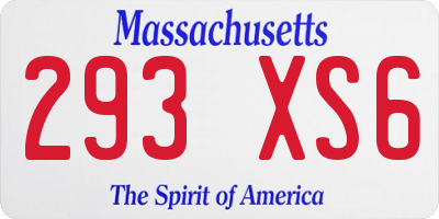 MA license plate 293XS6