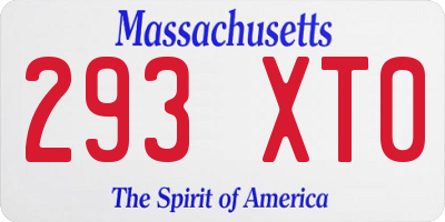 MA license plate 293XT0
