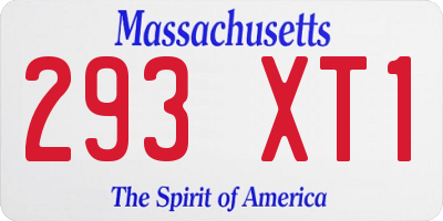 MA license plate 293XT1