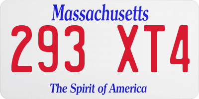 MA license plate 293XT4