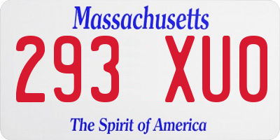 MA license plate 293XU0