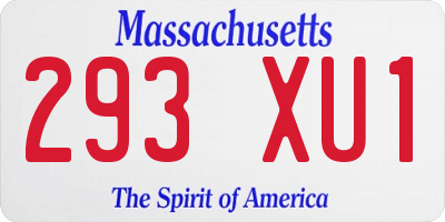 MA license plate 293XU1