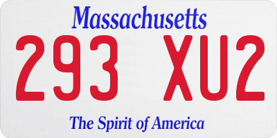 MA license plate 293XU2
