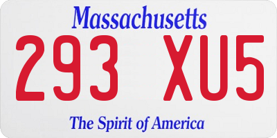 MA license plate 293XU5