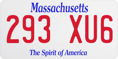 MA license plate 293XU6