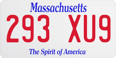 MA license plate 293XU9