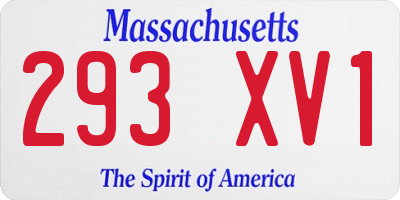 MA license plate 293XV1