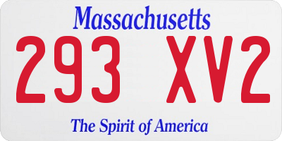 MA license plate 293XV2