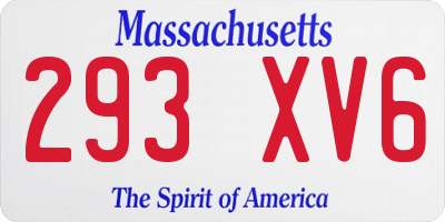 MA license plate 293XV6