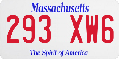 MA license plate 293XW6