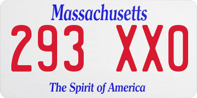 MA license plate 293XX0