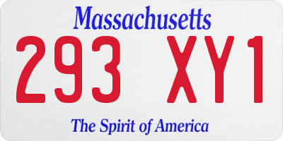 MA license plate 293XY1