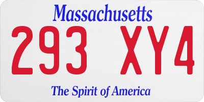 MA license plate 293XY4