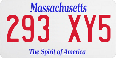 MA license plate 293XY5