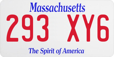 MA license plate 293XY6