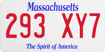 MA license plate 293XY7