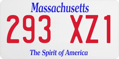 MA license plate 293XZ1