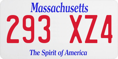 MA license plate 293XZ4