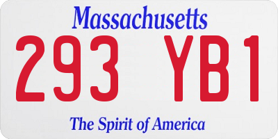 MA license plate 293YB1