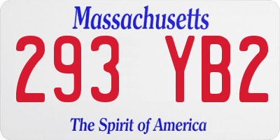 MA license plate 293YB2