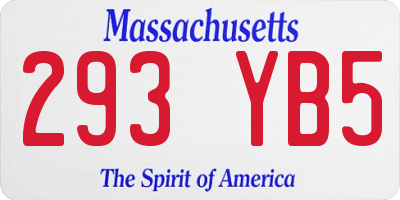 MA license plate 293YB5