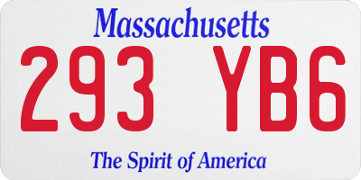 MA license plate 293YB6