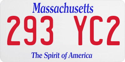 MA license plate 293YC2