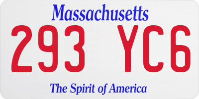 MA license plate 293YC6