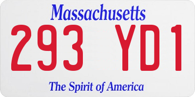 MA license plate 293YD1
