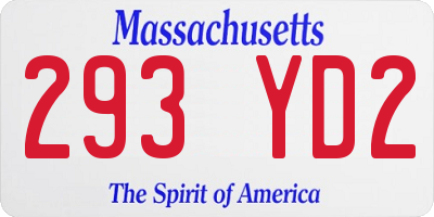 MA license plate 293YD2