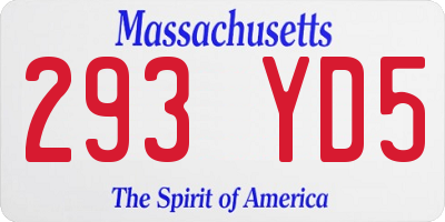 MA license plate 293YD5