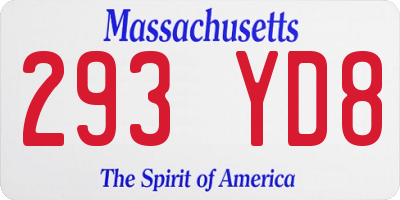 MA license plate 293YD8