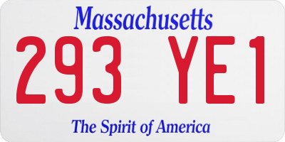 MA license plate 293YE1