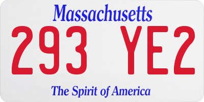 MA license plate 293YE2