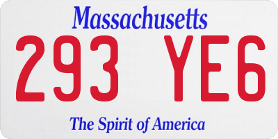 MA license plate 293YE6