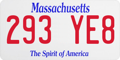 MA license plate 293YE8