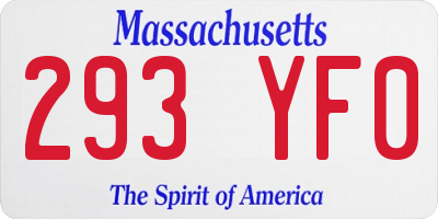 MA license plate 293YF0