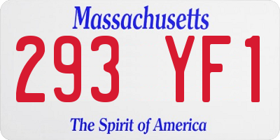 MA license plate 293YF1