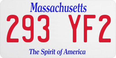 MA license plate 293YF2