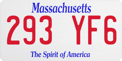 MA license plate 293YF6