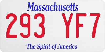 MA license plate 293YF7