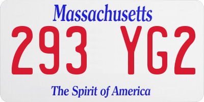 MA license plate 293YG2