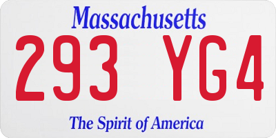 MA license plate 293YG4
